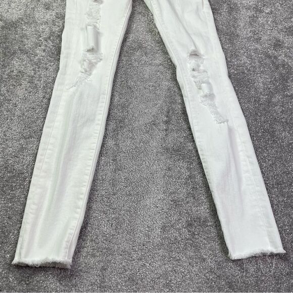 Frame Jeans Women’s (Tag 26) Actual 24 White Ripped Distressed Skinny Slim Fit - Picture 3 of 16